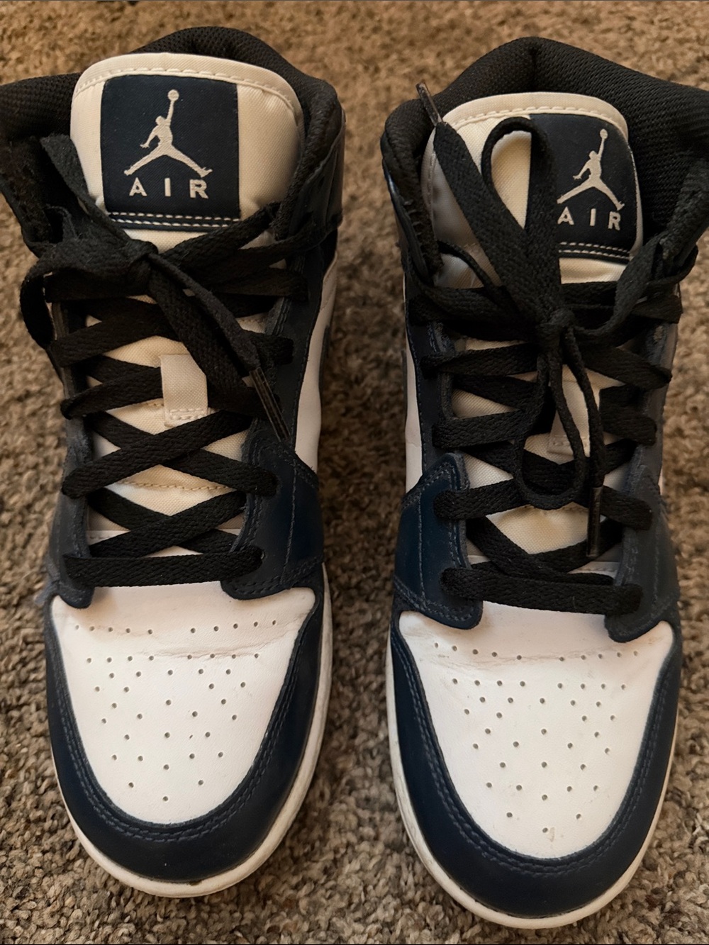 Nike Air Mid Sneakers in White and Navy
